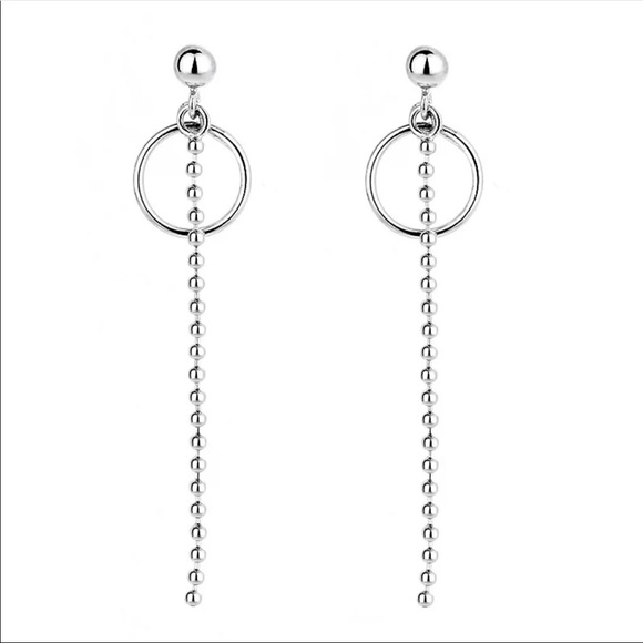 • Gemma • Delicate Circle Tassel Earrings - Picture 2 of 4